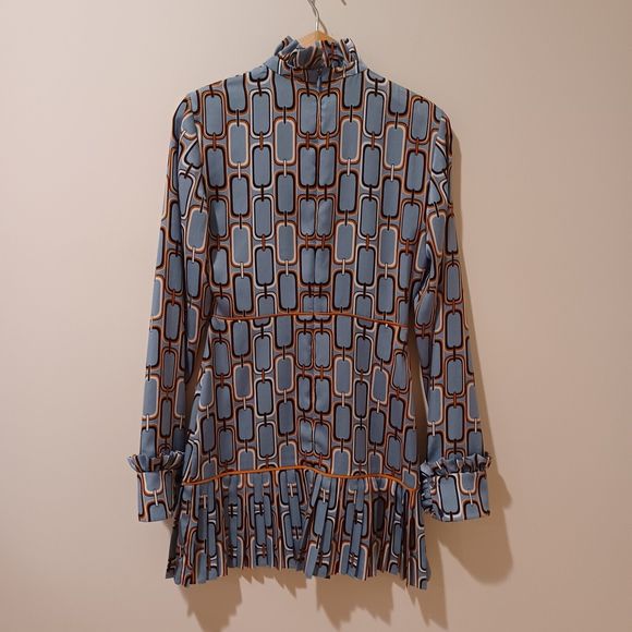 Alexis Blue and White Patterned Dress - Picture 8 of 11